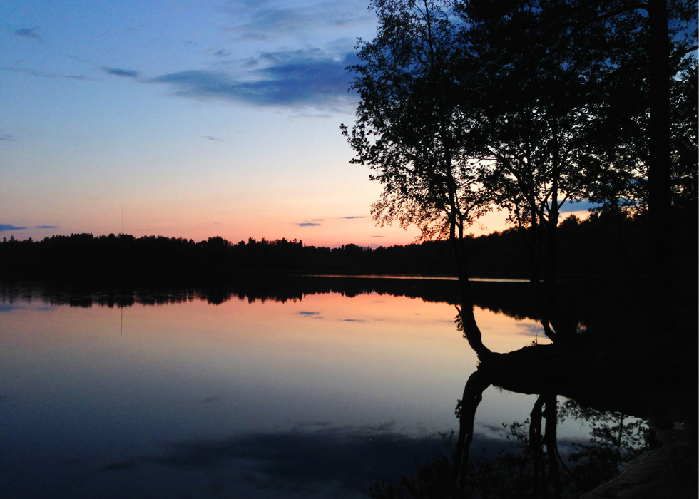 Закат на озере Большое Кирилловское.